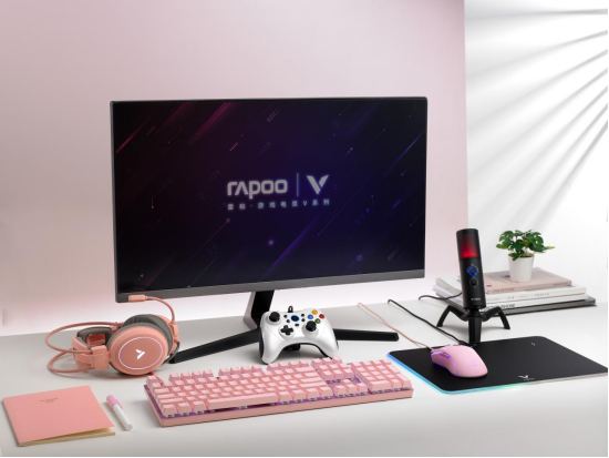 冰激凌色全家桶 雷柏V28S幻彩RGB电竞游戏鼠标冰激凌粉版图赏498.png