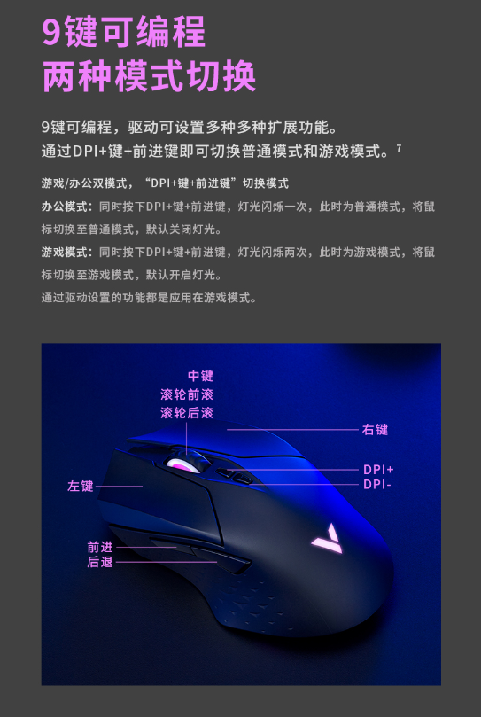 支持Qi无线充电 雷柏V20W有线无线双模无线充电RGB游戏鼠标详解782.png