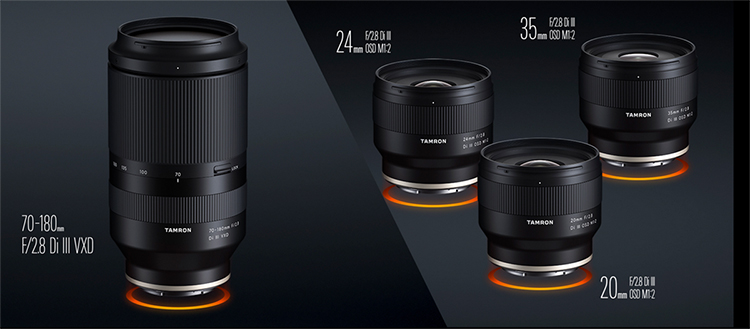 腾龙正式发布3颗索尼E卡口F2.8定焦镜头 长焦70-180mm F2.8明年上市