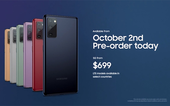 三星Galaxy S20 FE 正式发布：直屏设计搭载骁龙865，售价699美元起