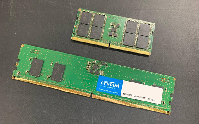 英睿达消费级DDR5内存条实物曝光 笔记本单条容量32GB、4800MHz