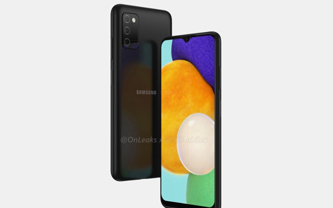 三星 Galaxy A03s 渲染图曝光，水滴屏+侧边指纹，部分规格泄露