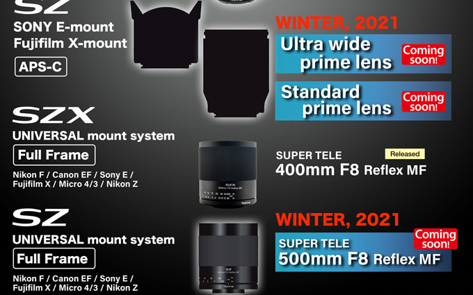 图丽更新镜头路线图 新增500mm F8与两支APS-C定焦