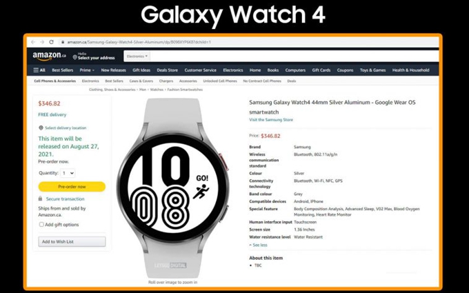 三星Galaxy Watch 4系列售价曝光，8月11日发布，售价1600元起