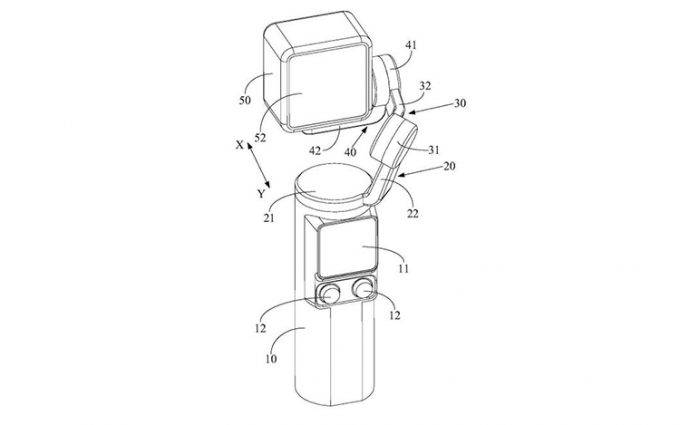 疑似大疆DJI Pocket 3专利设计图曝光 相机采用方形带屏模块
