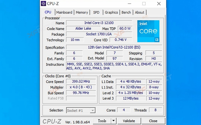 Intel Core i3-12100性能曝光：力压AMD Ryzen 3 3300X
