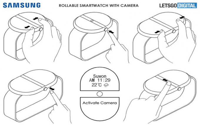 三星卷轴屏智能手表专利曝光 支持拍照视频可显示更多内容