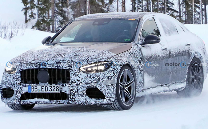 全新梅赛德斯-AMG C63测试谍照曝光：最大功率超480kW 预计下半年正式亮相