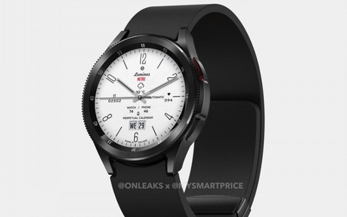 三星Galaxy Watch6 Classic渲染图曝光，将配备旋转表圈