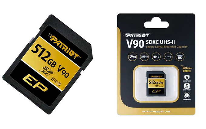 Patriot推出V90 SD卡 512GB只售400美元