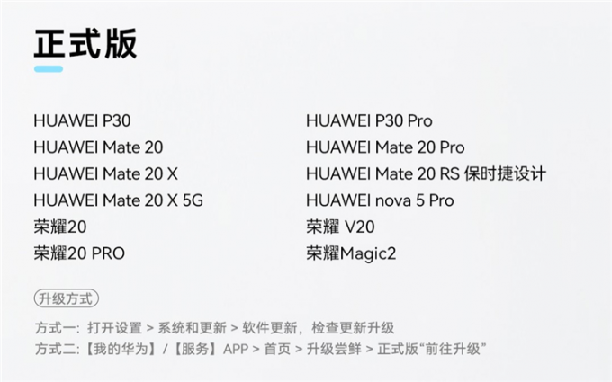 不忘老用户！华为P30与荣耀20等老机型正式推送鸿蒙HarmonyOS 4正式版