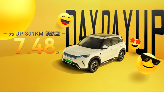 致敬全球150万份热爱，元UP加推301KM领航型，售价7.48万元 