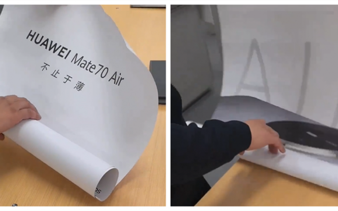 宣传标语撞车苹果,华为Mate70 Air线下海报曝光,或11月初开售