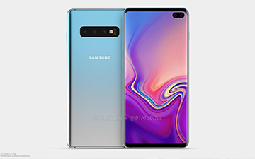 三星Galaxy S10 Plus渲染图曝光：前置双摄挖孔屏