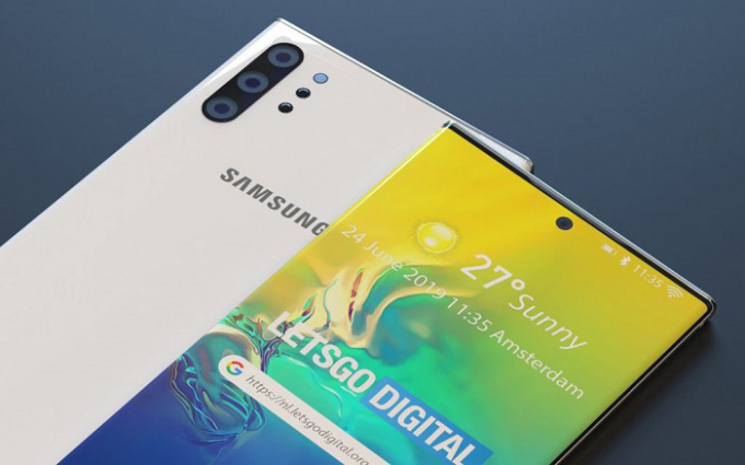 三星Galaxy Note 10+真机照曝光：开孔曲面屏 超高屏占比