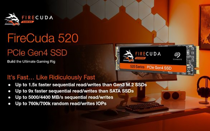 PCIE 4.0 SSD再添一员 希捷发布自家首款PCIE 4.0 SSD FireCuda 520