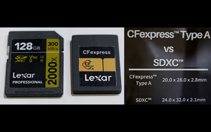 CFexpress Type A存储卡外形曝光 比SD卡长宽略小厚度稍大