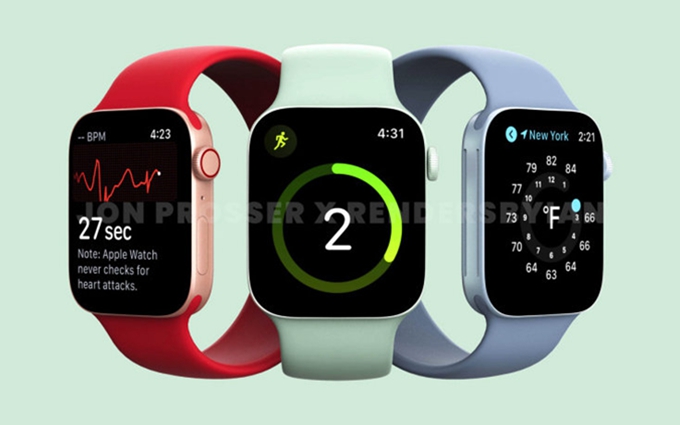 苹果Apple Watch Series 7渲染图曝光：更多配色，直角边框