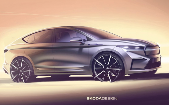 斯柯达ENYAQ COUPE iV设计图曝光：定位轿跑SUV 1月31日正式亮相
