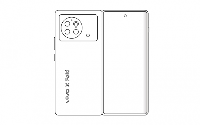 vivo X Fold折叠屏草图设计曝光 环形四摄没有侧边指纹开孔