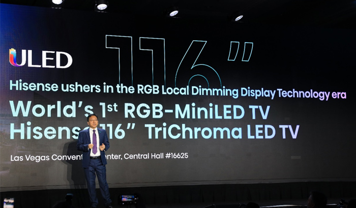 海信116英寸RGB-Mini LED电视震撼亮相，开启显示技术新篇章
