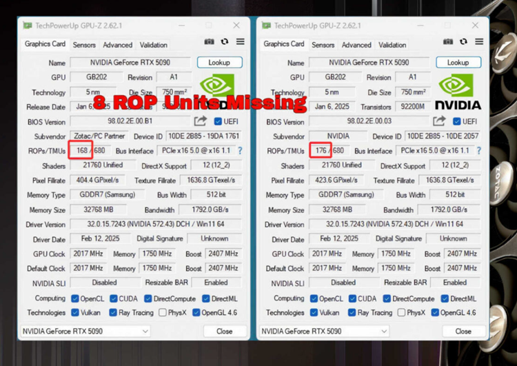 还有这种操作？GeForce RTX 5090因光栅单元缺失导致性能下降