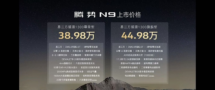 38.98万起，对标问界M9！腾势N9被指售价太贵