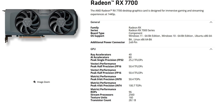  AMD发布Radeon RX 7700显卡：RDNA 3老架构，16GB显存意义明显